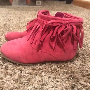 Toddler girl, suede, fringe boots